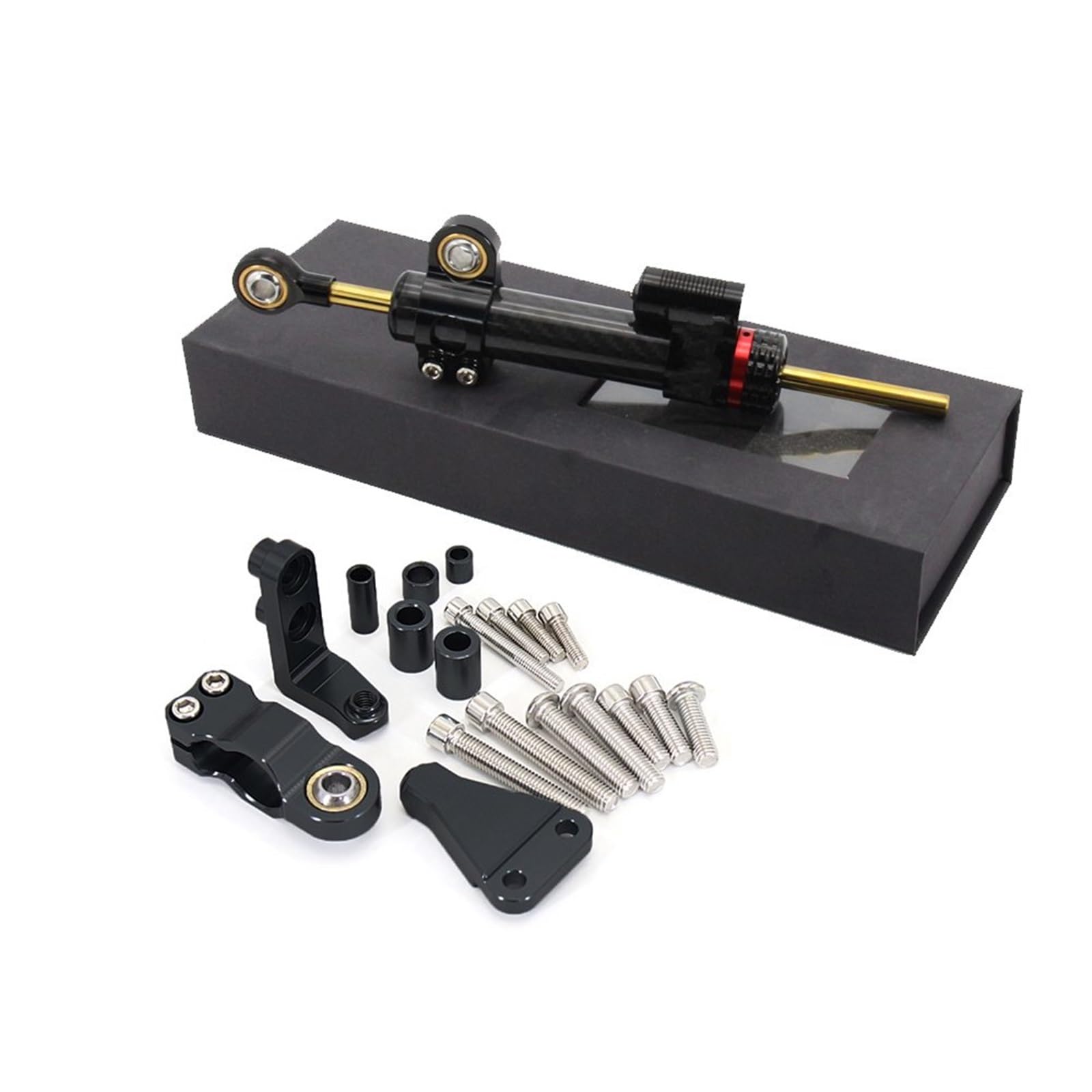 KRFDSV Lenkungsdämpfe Stabilizer Kompatibel Mit Aprilia Für RS660 2021 2022 2023 Motorrad-Lenkstabilisator-Puffer Motorrad-Lenkstabilitätsdämpfer-Halterungssatz(Black,D) von KRFDSV