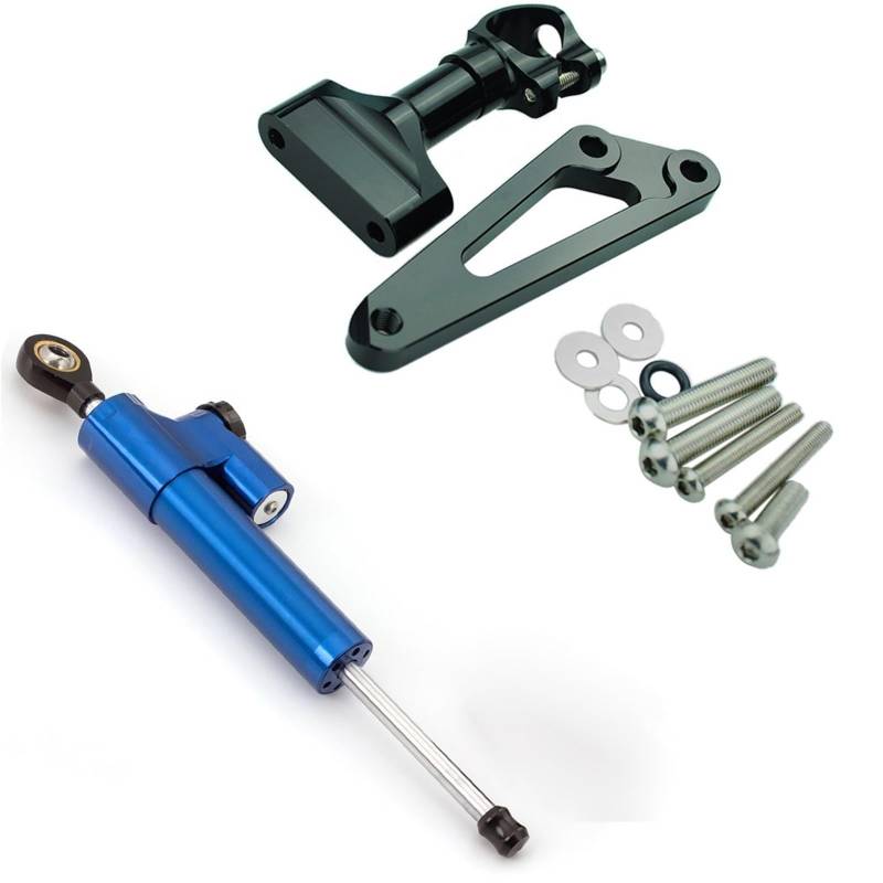KRFDSV Lenkungsdämpfe Stabilizer Kompatibel Mit CB600F Für Hornet 2007-2016 CNC-Lenkungsdämpfer Motorrad-Stabilisierungsdämpferhalterung Montagesatz Moto-Lenkungsdämpferstoß(Blue) von KRFDSV