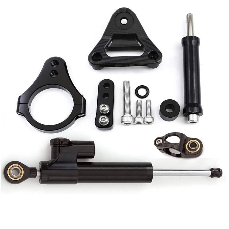 KRFDSV Lenkungsdämpfe Stabilizer Kompatibel Mit CBR250RR 2019-2023 Motorradzubehör CNC Carbon Lenkungsdämpfer Montagehalterung Moto Lenkungsdämpfer Stoßdämpfer(C) von KRFDSV