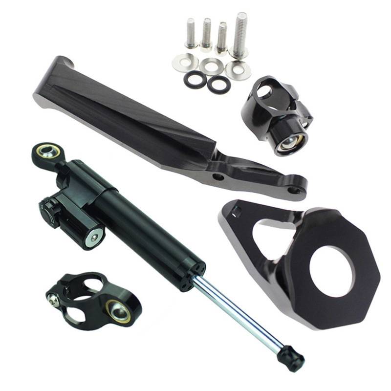 KRFDSV Lenkungsdämpfe Stabilizer Kompatibel Mit CBR600RR 2005-2006 Motorrad Aluminium Lenkung Stabilisieren Dämpfer Halterung Unterstützung Montage Kit Moto Lenkung Dämpfer Schock(Black,C) von KRFDSV