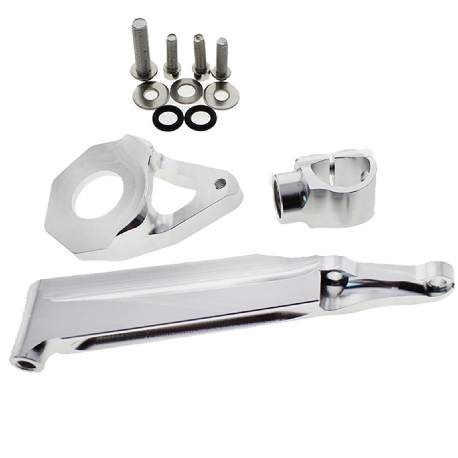 KRFDSV Lenkungsdämpfe Stabilizer Kompatibel Mit CBR600RR 2005-2006 Motorrad Aluminium Lenkung Stabilisieren Dämpfer Halterung Unterstützung Montage Kit Moto Lenkung Dämpfer Schock(Silver,B) von KRFDSV