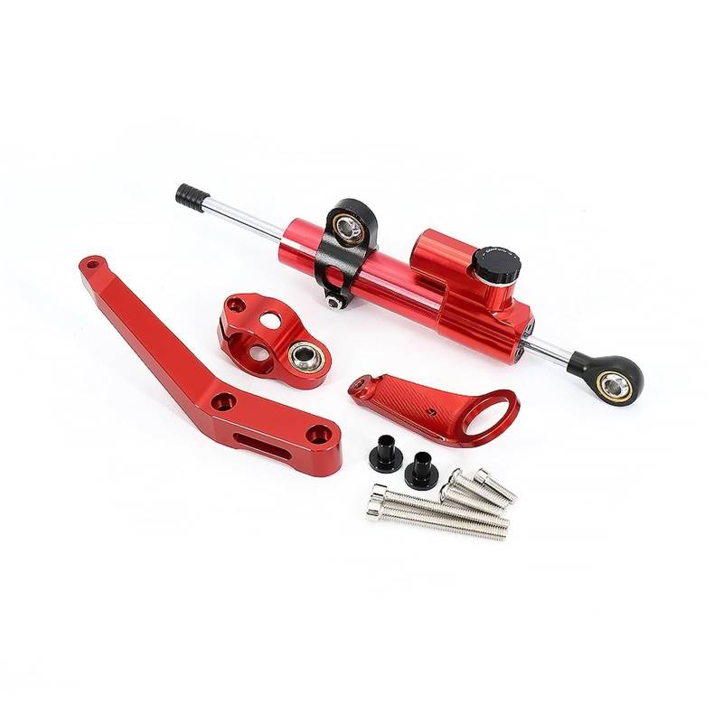 KRFDSV Lenkungsdämpfe Stabilizer Kompatibel Mit CBR954RR 2002-2003 Motorrad-Lenkungsstabilisierungsdämpferhalterung Motorrad-Lenkungsdämpfer-Stoßdämpfer Motorradzubehör(Red,B) von KRFDSV