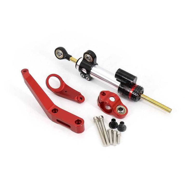KRFDSV Lenkungsdämpfe Stabilizer Kompatibel Mit CBR954RR 2002-2003 Motorrad-Lenkungsstabilisierungsdämpferhalterung Motorrad-Lenkungsdämpfer-Stoßdämpfer Motorradzubehör(Red,C) von KRFDSV