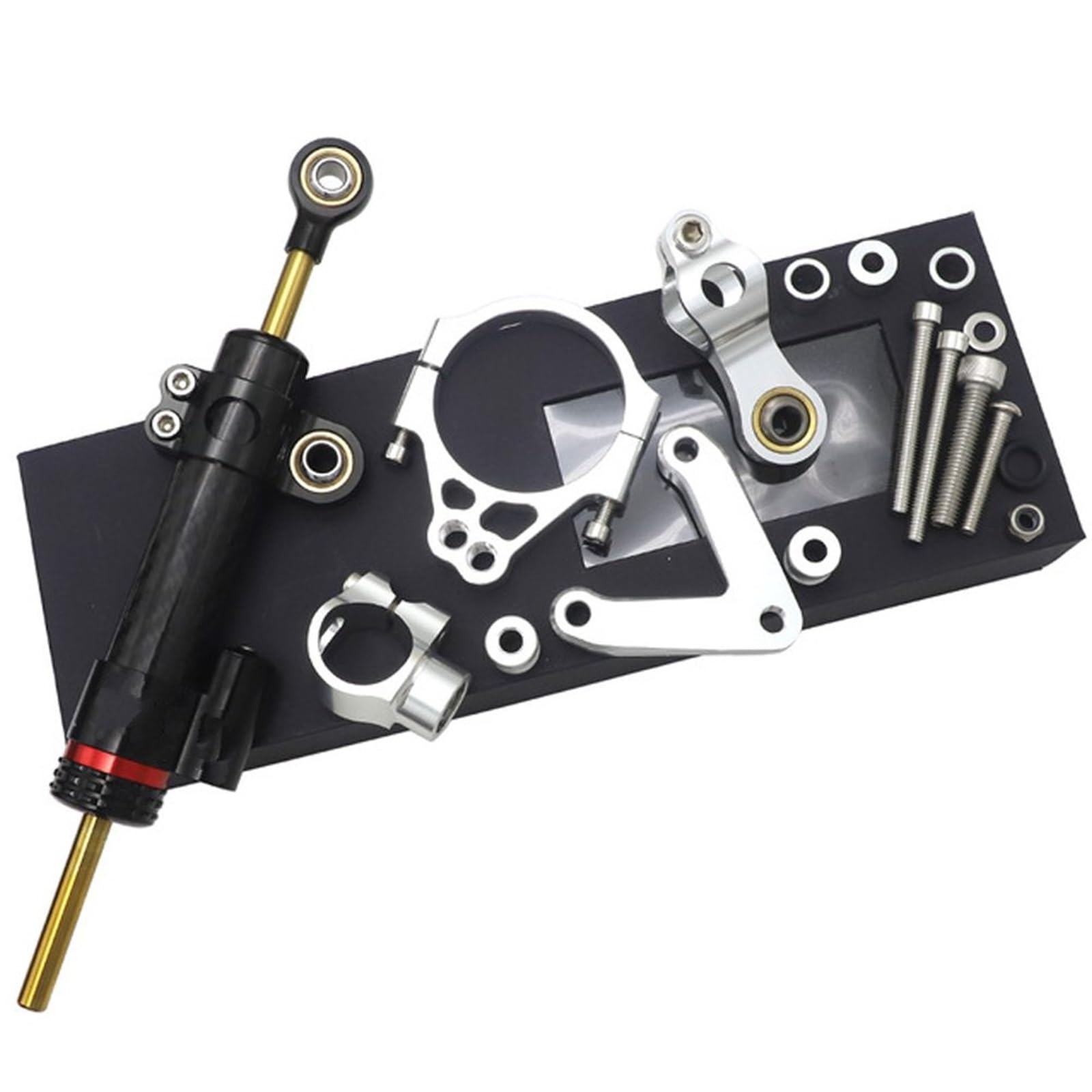 KRFDSV Lenkungsdämpfe Stabilizer Kompatibel Mit Ducati 848 2008 2009 2010 CNC-Lenkungsdämpfer-Stabilisatorhalterungssatz Sicherheitskontrollsatz Eloxiertes Motorradteilezubehör(B) von KRFDSV