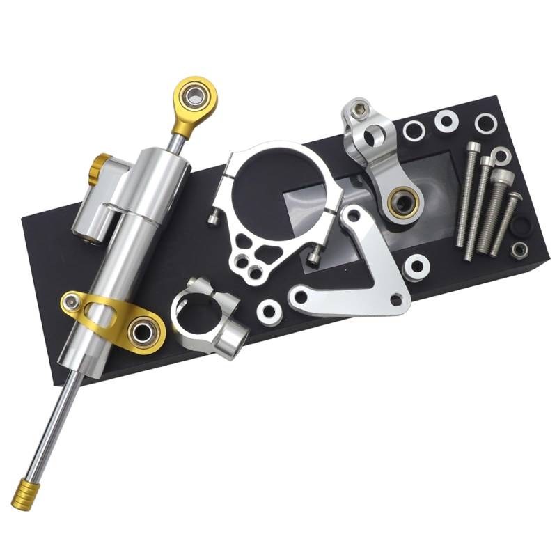 KRFDSV Lenkungsdämpfe Stabilizer Kompatibel Mit Ducati 848 2008 2009 2010 CNC-Lenkungsdämpfer-Stabilisatorhalterungssatz Sicherheitskontrollsatz Eloxiertes Motorradteilezubehör(G) von KRFDSV