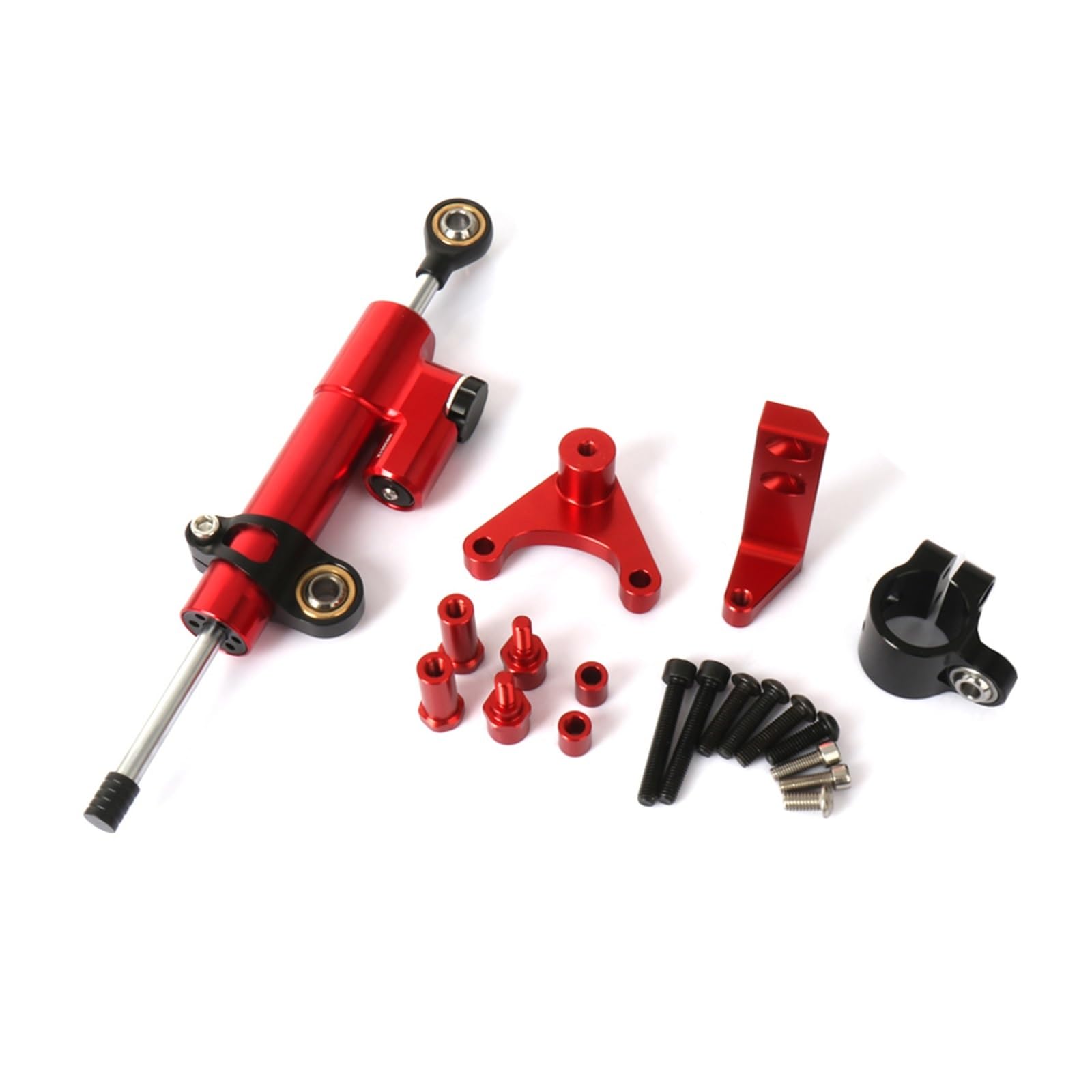KRFDSV Lenkungsdämpfe Stabilizer Kompatibel Mit Ducati Für Hypermotard 950 SP Motorrad-Lenkungsdämpfer-Stabilisator-Halterungs-Unterstützungs-Kit Motorradzubehör(Red,B) von KRFDSV