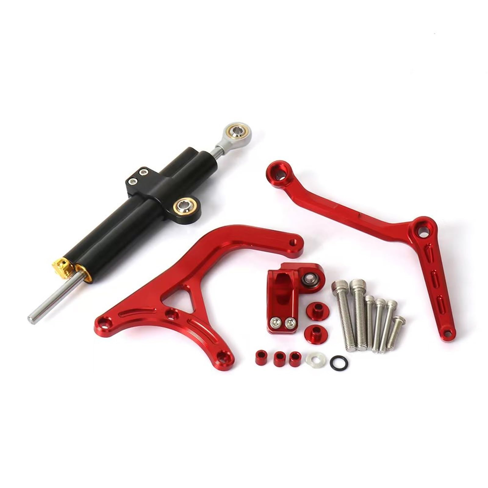 KRFDSV Lenkungsdämpfe Stabilizer Kompatibel Mit Ducati Für Multistrada V4 RS 2024 Motorrad-Lenkstoßdämpfer Motorrad-Lenkungsdämpfer Moto-Lenkungsdämpferstoßdämpfer(Red,B) von KRFDSV