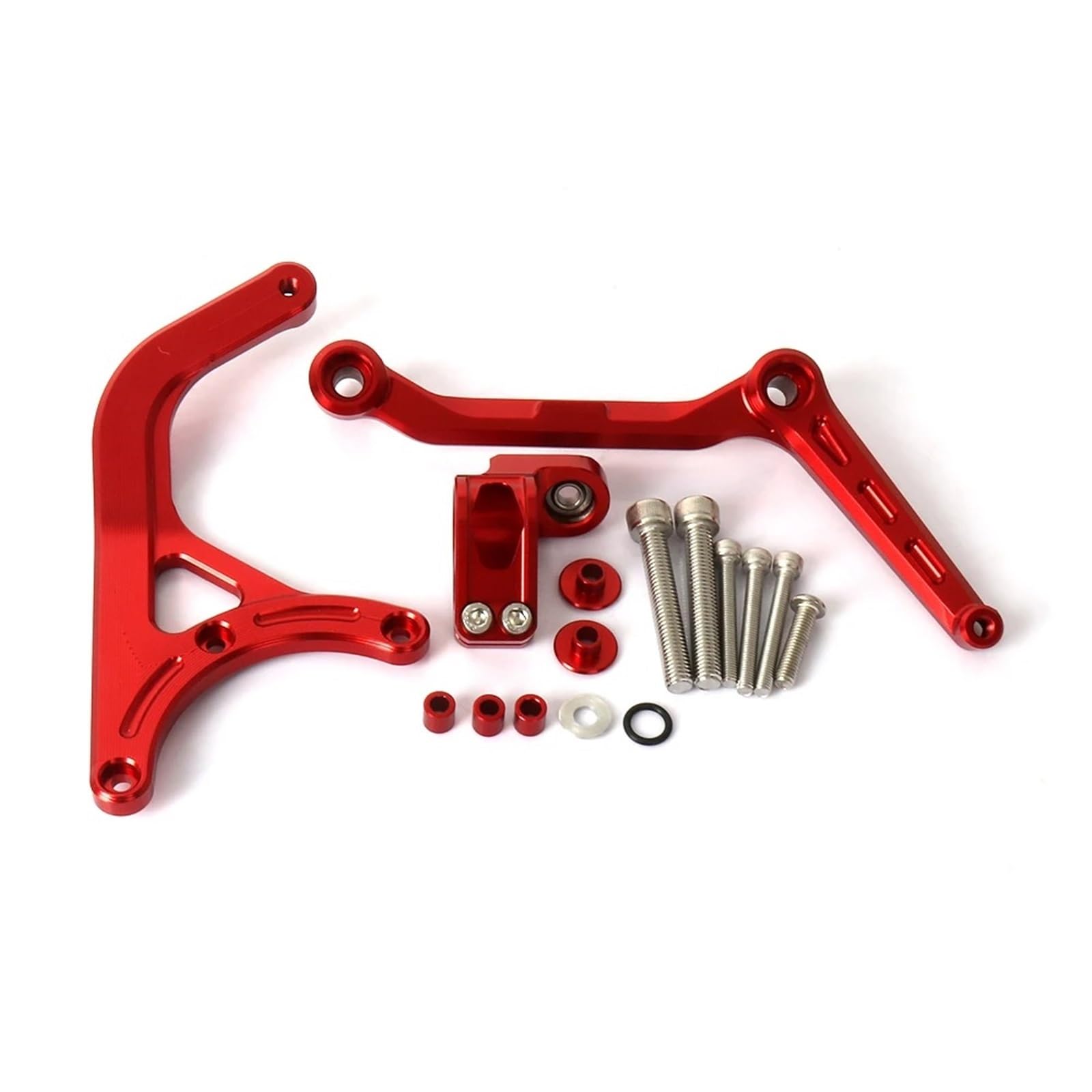 KRFDSV Lenkungsdämpfe Stabilizer Kompatibel Mit Ducati Für Multistrada V4 S 2021-2024 Motorrad-Lenkungsdämpfer Moto-Lenkungsdämpfer Stoßdämpfer Motorrad-Absorber-Stabilisator(Red,A) von KRFDSV