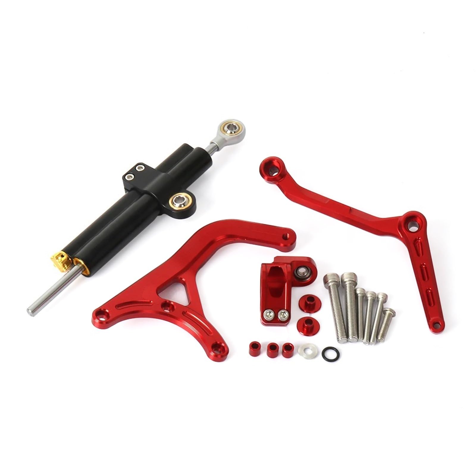 KRFDSV Lenkungsdämpfe Stabilizer Kompatibel Mit Ducati Für Multistrada V4 S 2021-2024 Motorrad-Lenkungsdämpfer Moto-Lenkungsdämpfer Stoßdämpfer Motorrad-Absorber-Stabilisator(Red,B) von KRFDSV