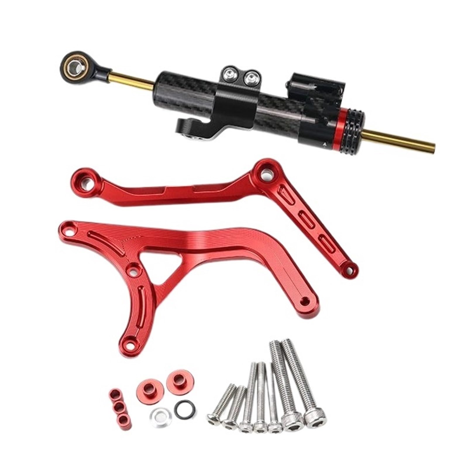 KRFDSV Lenkungsdämpfe Stabilizer Kompatibel Mit Ducati Für Multistrada V4S 2021 2022 Motorrad-Lenkungsdämpfer Moto-Lenkungsdämpfer Stoßdämpfer Motorrad-Absorber-Stabilisator(Red,B) von KRFDSV