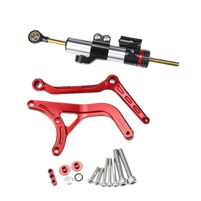 KRFDSV Lenkungsdämpfe Stabilizer Kompatibel Mit Ducati Für Multistrada V4S 2021 2022 Motorrad-Lenkungsdämpfer Moto-Lenkungsdämpfer Stoßdämpfer Motorrad-Absorber-Stabilisator(Red,C) von KRFDSV