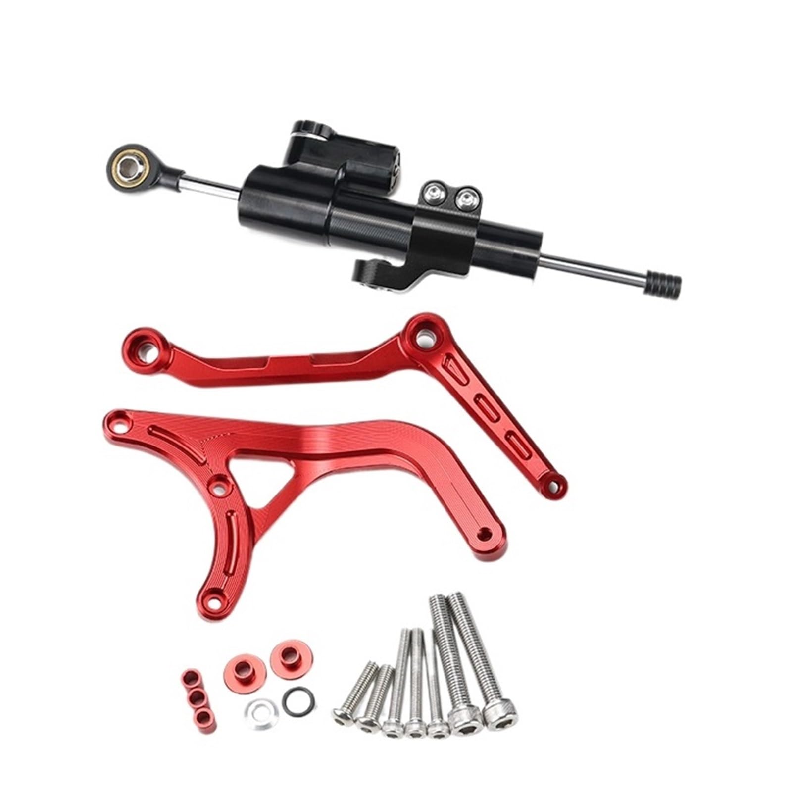 KRFDSV Lenkungsdämpfe Stabilizer Kompatibel Mit Ducati Für Multistrada V4S 2021 2022 Motorrad-Lenkungsdämpfer Moto-Lenkungsdämpfer Stoßdämpfer Motorrad-Absorber-Stabilisator(Red,E) von KRFDSV