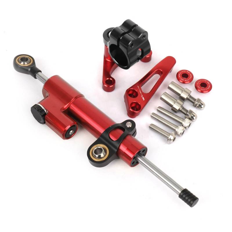 KRFDSV Lenkungsdämpfe Stabilizer Kompatibel Mit Ducati Für Supersport 939 2018-2022 Motorradzubehör Dämpferstabilisatorhalterung Lenkungshalterungssatz Zubehör(Red,D) von KRFDSV