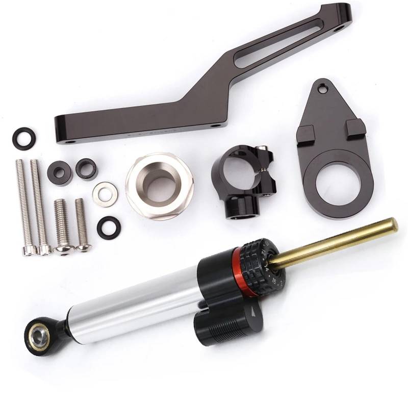 KRFDSV Lenkungsdämpfe Stabilizer Kompatibel Mit Für Ninja 600 Für ZX636 2009-2021 Motorrad-Lenkungsdämpfer Moto-Dämpfer Stoßdämpfer Motorrad-Absorber-Stabilisator(Black,B) von KRFDSV