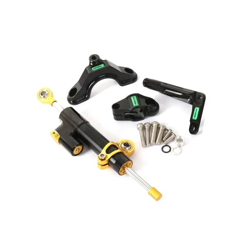 KRFDSV Lenkungsdämpfe Stabilizer Kompatibel Mit Für Ninja Für ZX-6R 2024 Motorradzubehör Lenkungsdämpfer-Stabilisatorhalterungssatz Lenkungsdämpferstoß(Black,B) von KRFDSV