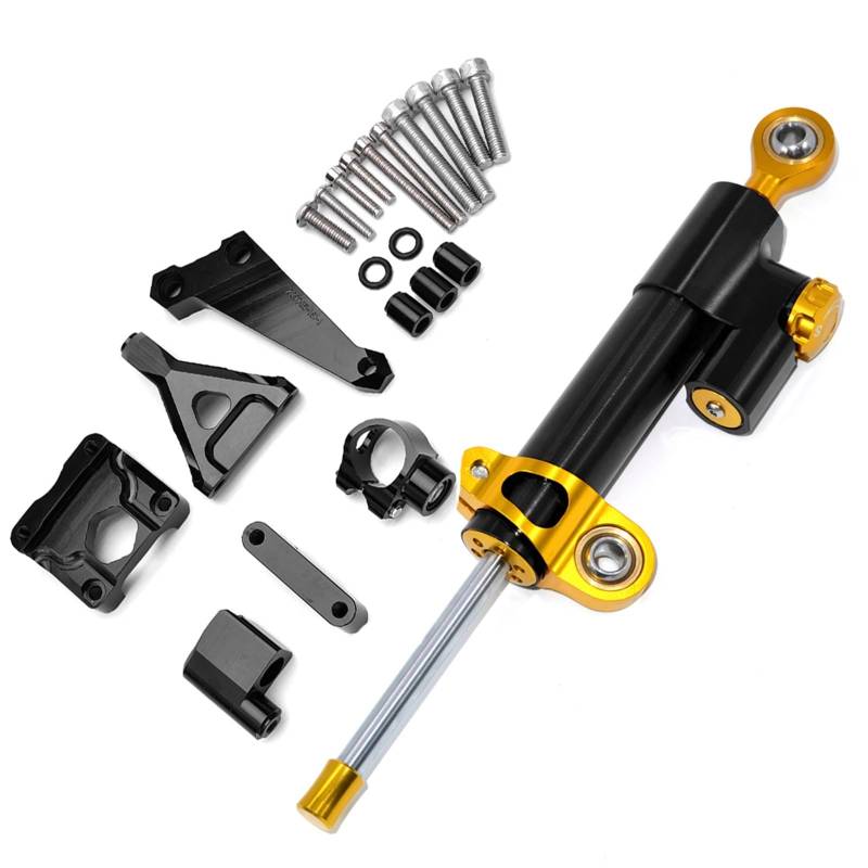 KRFDSV Lenkungsdämpfe Stabilizer Kompatibel Mit Für Z250 Für Z300 2013-2016 Dämpfer Lenkung Motorrad Stabilisieren Steuerung Mit Montage Halterung Zubehör(H) von KRFDSV