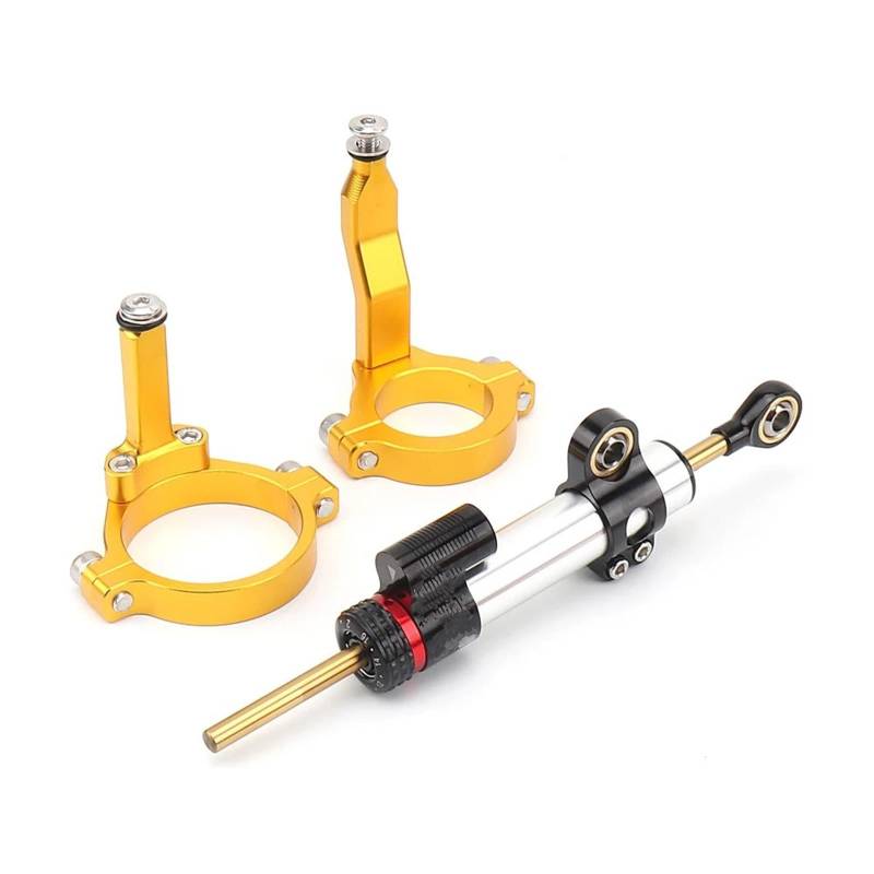 KRFDSV Lenkungsdämpfe Stabilizer Kompatibel Mit Für ZX-4R 2023 Motorradzubehör Stabilisator-Montagehalterung Lenkungsdämpfer Moto Lenkungsdämpfer Stoßdämpfer(Yellow,C) von KRFDSV