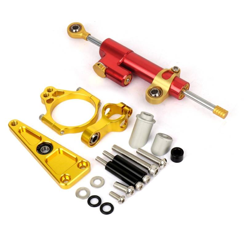 KRFDSV Lenkungsdämpfe Stabilizer Kompatibel Mit NSS750 2021 2022 2023 Motorrad-Lenkungsdämpfer Moto-Lenkungsdämpfer Stoßdämpfer Motorrad-Absorber-Stabilisator-Zubehör(Yellow,D) von KRFDSV