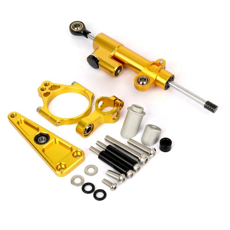 KRFDSV Lenkungsdämpfe Stabilizer Kompatibel Mit NSS750 2021 2022 2023 Motorrad-Lenkungsdämpfer Moto-Lenkungsdämpfer Stoßdämpfer Motorrad-Absorber-Stabilisator-Zubehör(Yellow,E) von KRFDSV