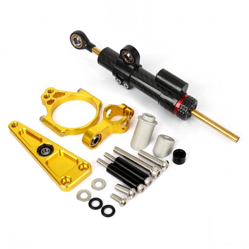 KRFDSV Lenkungsdämpfe Stabilizer Kompatibel Mit NSS750 2021 2022 Motorrad-Lenkungsdämpfer Moto-Lenkungsdämpfer Stoßdämpfer Motorrad-Absorber-Stabilisator Zubehör(Yellow,D) von KRFDSV