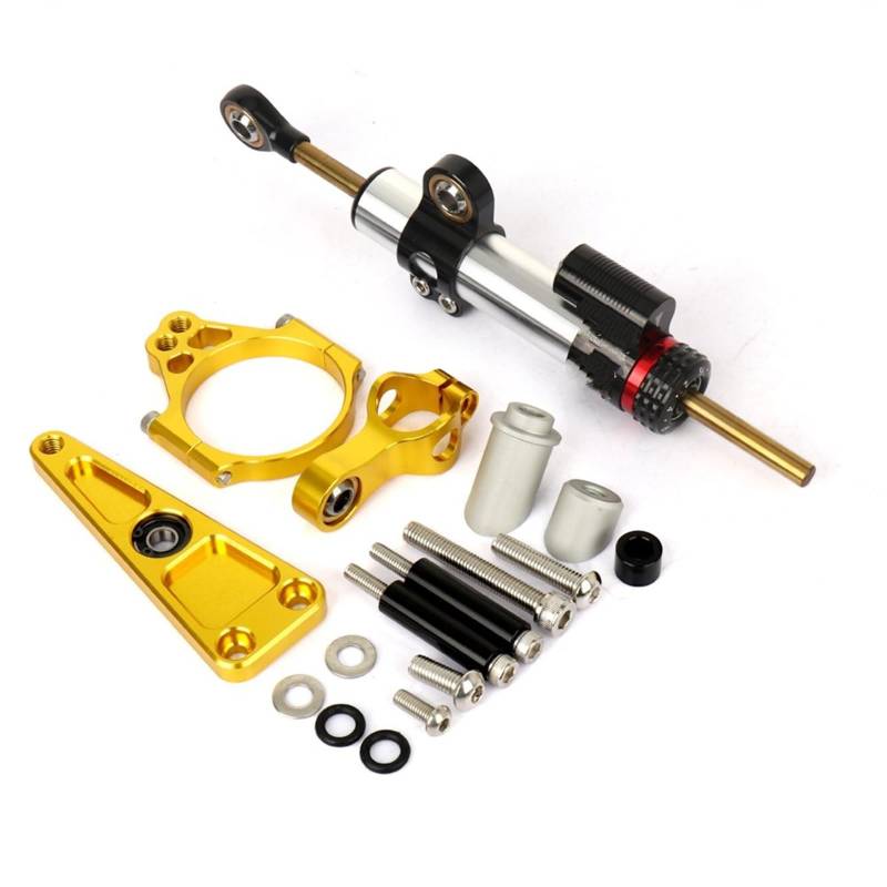KRFDSV Lenkungsdämpfe Stabilizer Kompatibel Mit NSS750 2021 2022 Motorrad-Lenkungsdämpfer Moto-Lenkungsdämpfer Stoßdämpfer Motorrad-Absorber-Stabilisator Zubehör(Yellow,E) von KRFDSV