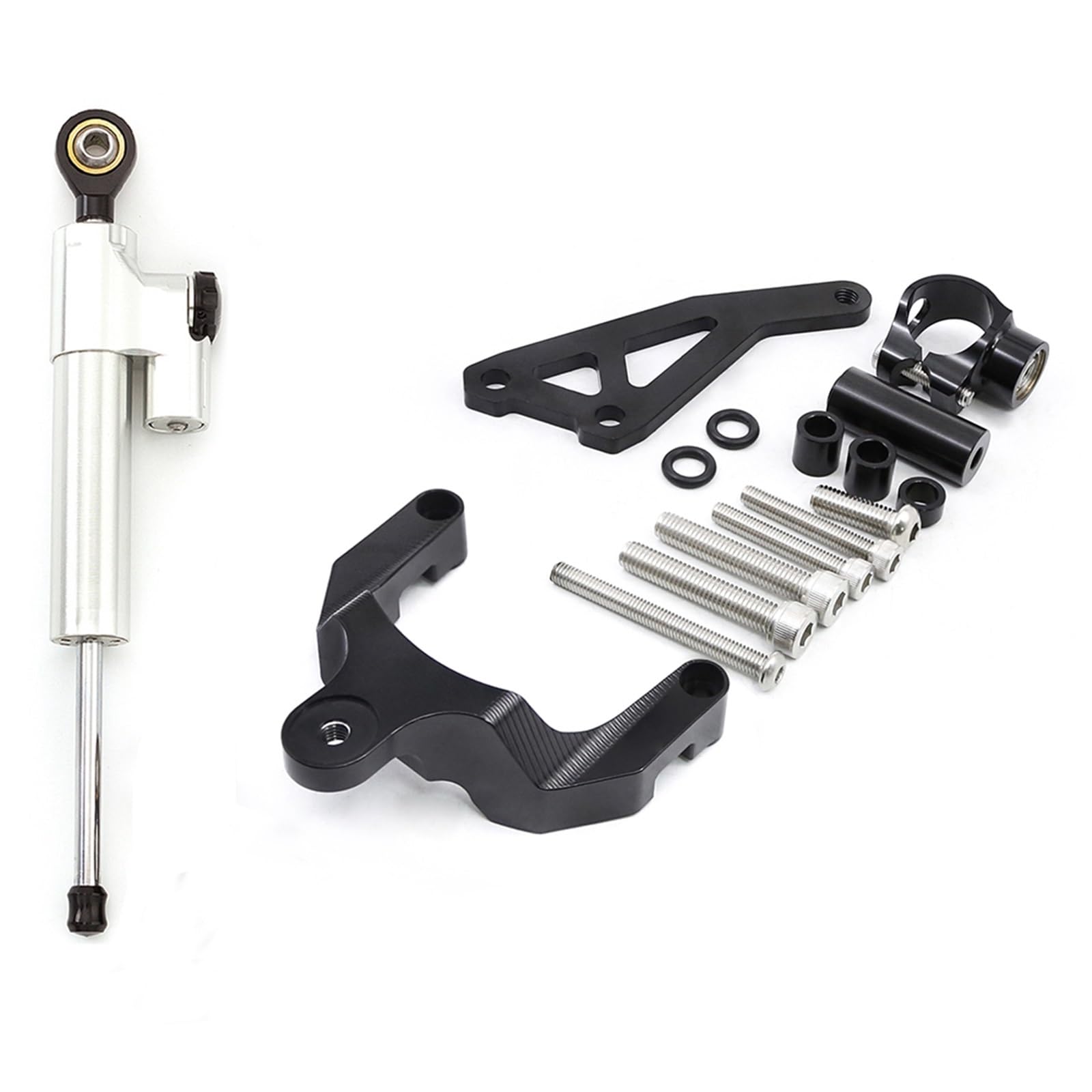 KRFDSV Lenkungsdämpfe Stabilizer Kompatibel Mit Suzuki Für GSR600 2006-2010 CNC Fiber Cabon Lenkungsdämpfer Stoßdämpfer Montagehalterung Kit Motorradzubehör(H) von KRFDSV
