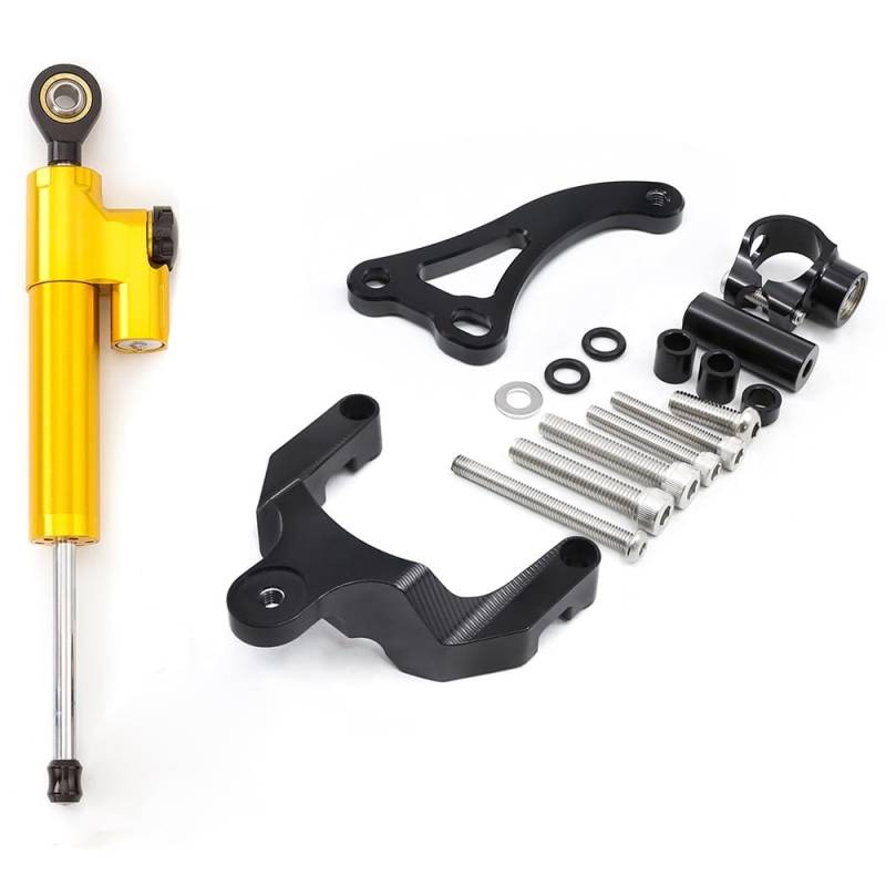 KRFDSV Lenkungsdämpfe Stabilizer Kompatibel Mit Suzuki Für GSR600 2006-2010 Motorrad-Lenkungsdämpfer-Stabilisatorhalterung CNC-Aluminium-Montagehalterungssatzhalter(E) von KRFDSV
