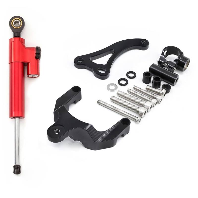 KRFDSV Lenkungsdämpfe Stabilizer Kompatibel Mit Suzuki Für GSR600 2006-2010 Motorrad-Lenkungsdämpfer-Stabilisatorhalterung CNC-Aluminium-Montagehalterungssatzhalter(F) von KRFDSV