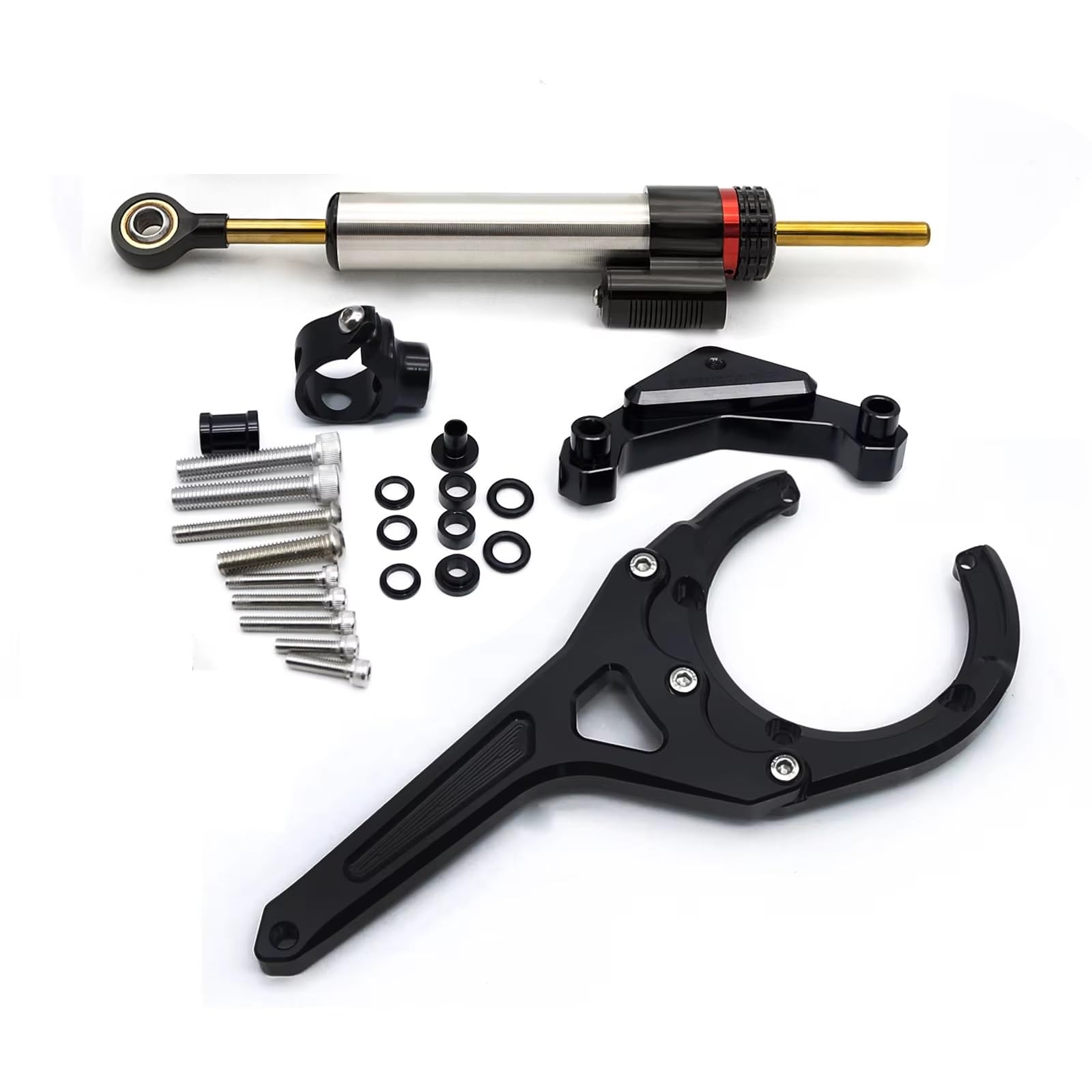 KRFDSV Lenkungsdämpfe Stabilizer Kompatibel Mit Suzuki Für GSX-S1000F 2016-2024 Carbon Lenkungsdämpfer Stabilisator Halterung Unterstützung Montage Kit Moto Lenkungsdämpfer Stoßdämpfer(F) von KRFDSV