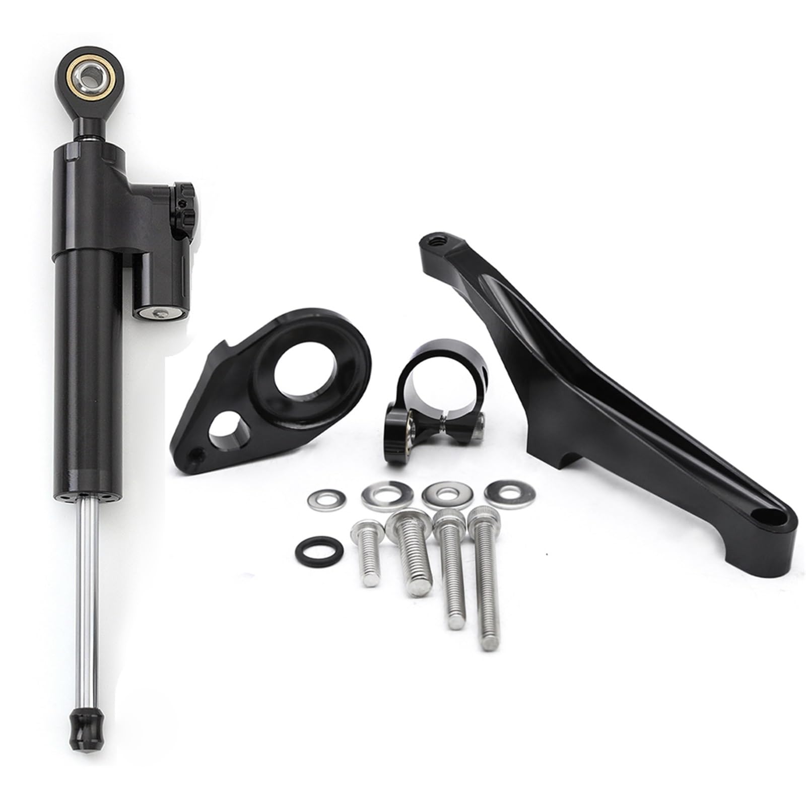 KRFDSV Lenkungsdämpfe Stabilizer Kompatibel Mit Suzuki Für SV650 2016-2022 CNC-Aluminium-Motorrad-Einstellbarer Lenkungsdämpfer-Stabilisatorhalterungs-Montagehalterungssatzhalter(Black) von KRFDSV