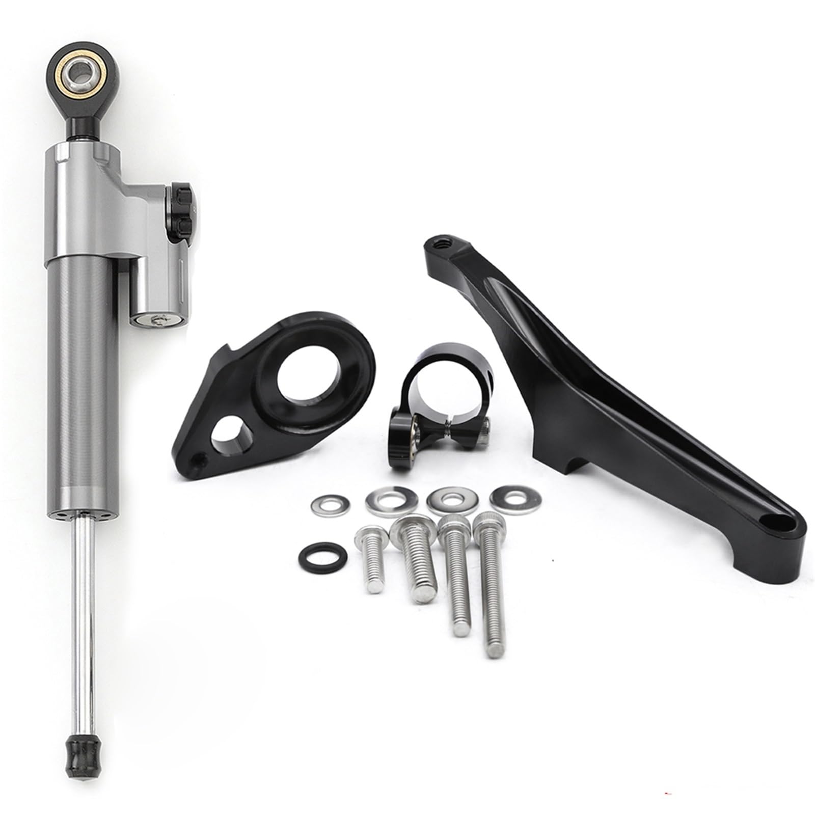 KRFDSV Lenkungsdämpfe Stabilizer Kompatibel Mit Suzuki Für SV650 2016-2022 CNC-Aluminium-Motorrad-Einstellbarer Lenkungsdämpfer-Stabilisatorhalterungs-Montagehalterungssatzhalter(Gray) von KRFDSV