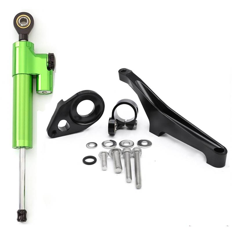KRFDSV Lenkungsdämpfe Stabilizer Kompatibel Mit Suzuki Für SV650 2016-2022 CNC-Aluminium-Motorrad-Einstellbarer Lenkungsdämpfer-Stabilisatorhalterungs-Montagehalterungssatzhalter(Green) von KRFDSV
