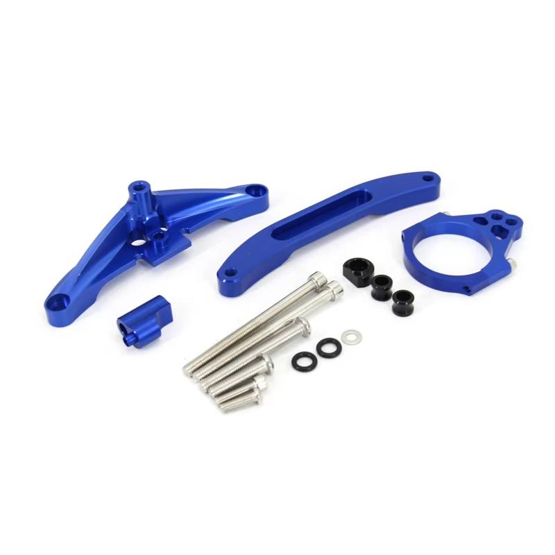 KRFDSV Lenkungsdämpfe Stabilizer Kompatibel Mit Yamaha Für FZ1 2006-2015 Motorrad CNC Aluminium Lenkungsdämpferhalterungssatz Stabilisator Lineardämpfer Montageunterstützung(Blue,A) von KRFDSV