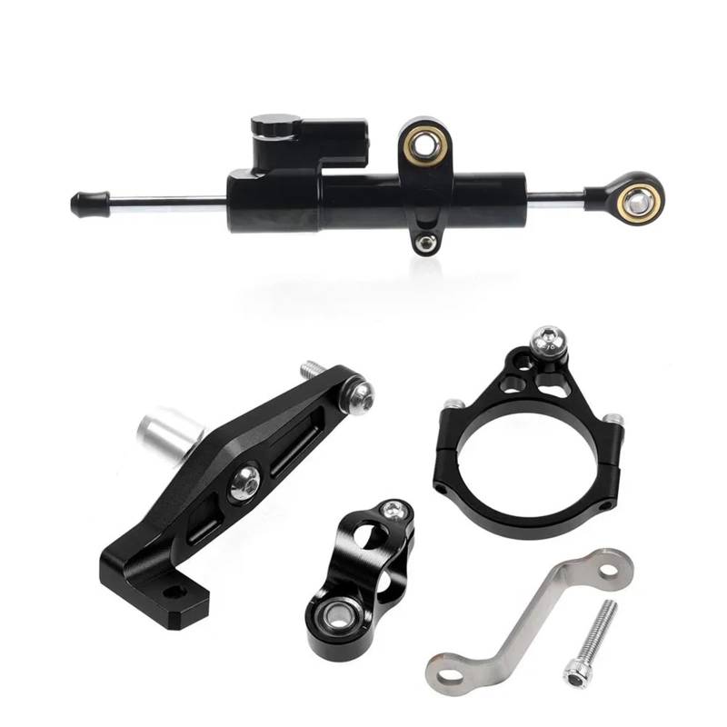 KRFDSV Lenkungsdämpfe Stabilizer Kompatibel Mit Yamaha Für MT-09 2021-2024 Motorrad-Lenkungsdämpferhalterung Stabilisator Stabilisatorsteuerung Moto Lenkungsdämpfer Stoßdämpfer(Black,B) von KRFDSV