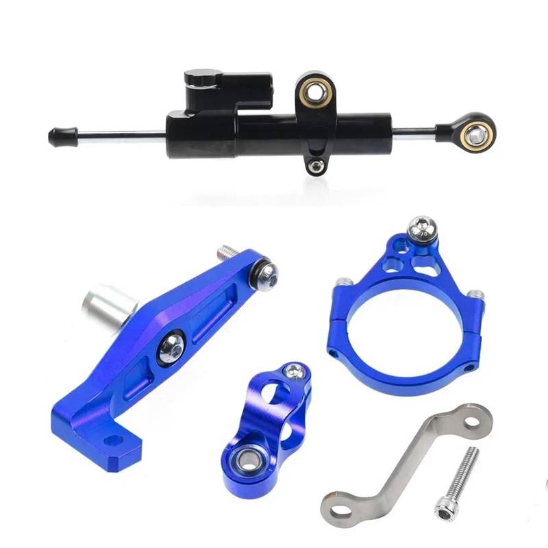 KRFDSV Lenkungsdämpfe Stabilizer Kompatibel Mit Yamaha Für MT-09 2021-2024 Motorrad-Lenkungsdämpferhalterung Stabilisator Stabilisatorsteuerung Moto Lenkungsdämpfer Stoßdämpfer(Blue,B) von KRFDSV