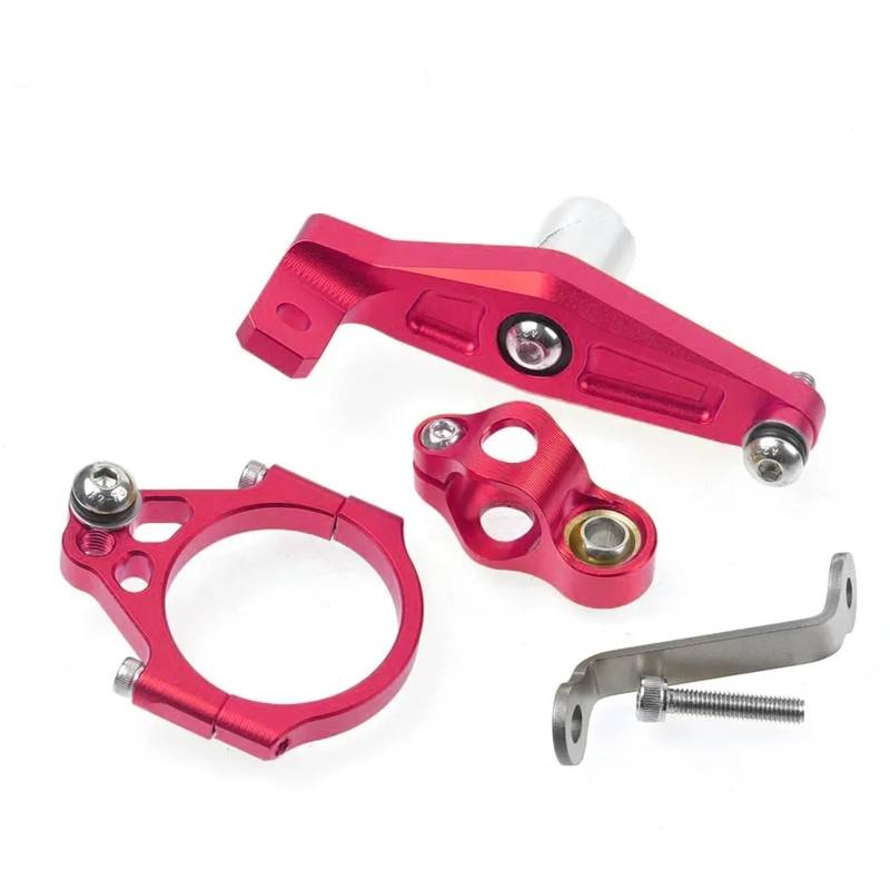 KRFDSV Lenkungsdämpfe Stabilizer Kompatibel Mit Yamaha Für MT-09 2021-2024 Motorrad-Lenkungsdämpferhalterung Stabilisator Stabilisatorsteuerung Moto Lenkungsdämpfer Stoßdämpfer(Red,A) von KRFDSV
