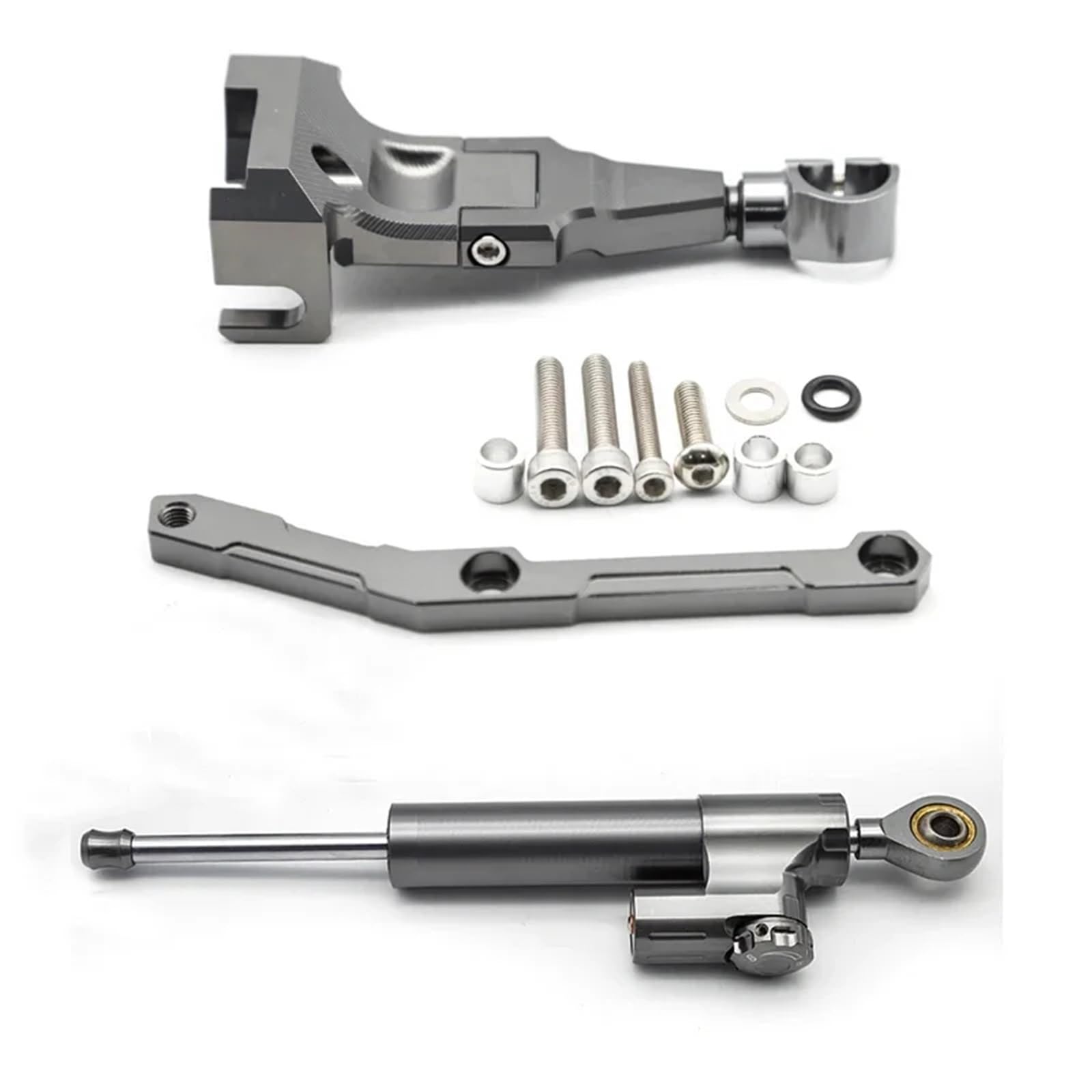 KRFDSV Lenkungsdämpfe Stabilizer Kompatibel Mit Yamaha Für MT-09 Für FZ09 2013-2020 CNC Lenkungsdämpfer Stabilisator Montagehalterung Support Kit Moto Lenkungsdämpfer Stoßdämpfer(Gray) von KRFDSV