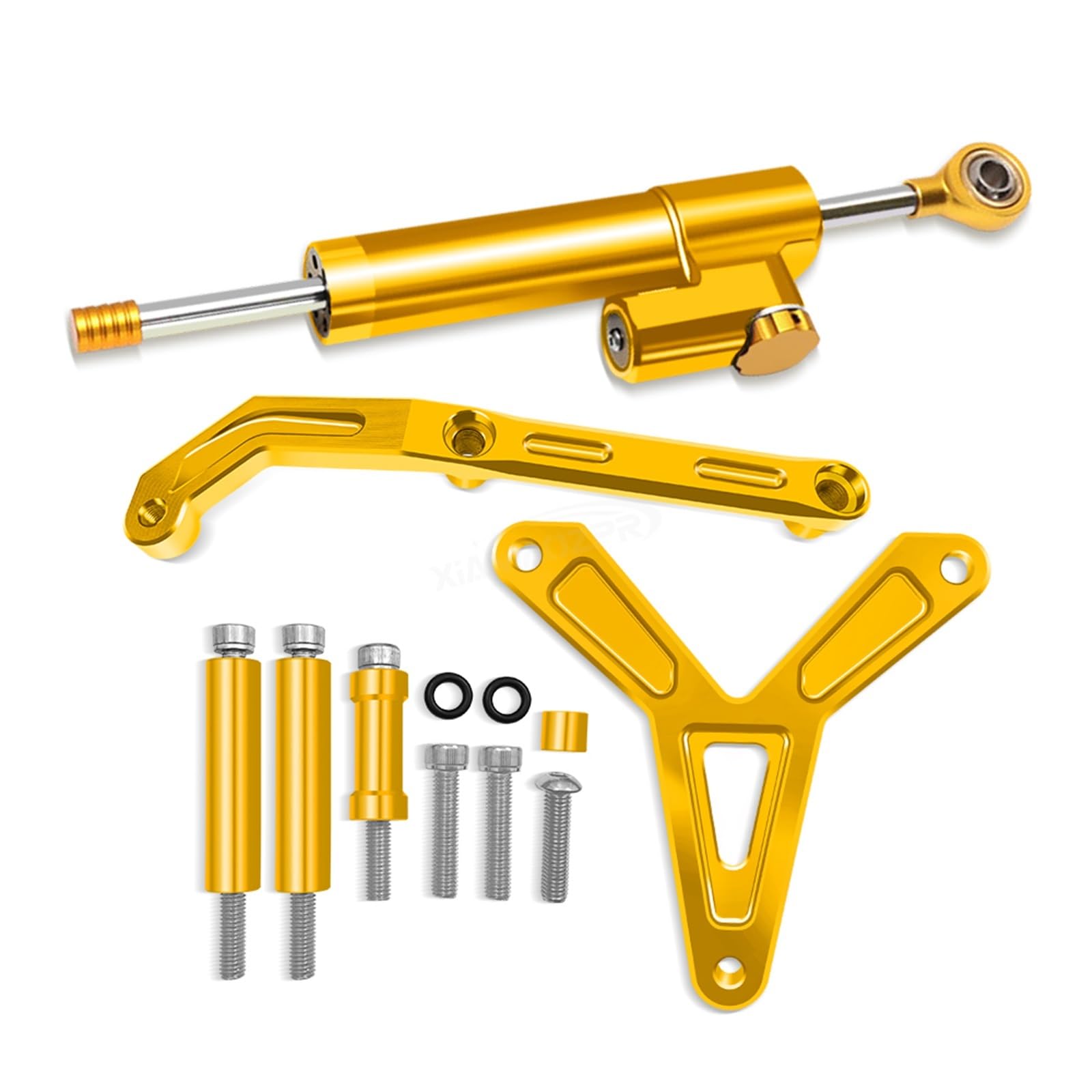 KRFDSV Lenkungsdämpfe Stabilizer Kompatibel Mit Yamaha Für MT09 2021 2022 2023 Motorradstabilisator Lenkungsdämpferhalterung Montagesatz Unterstützung Motorradzubehör(Yellow,B) von KRFDSV