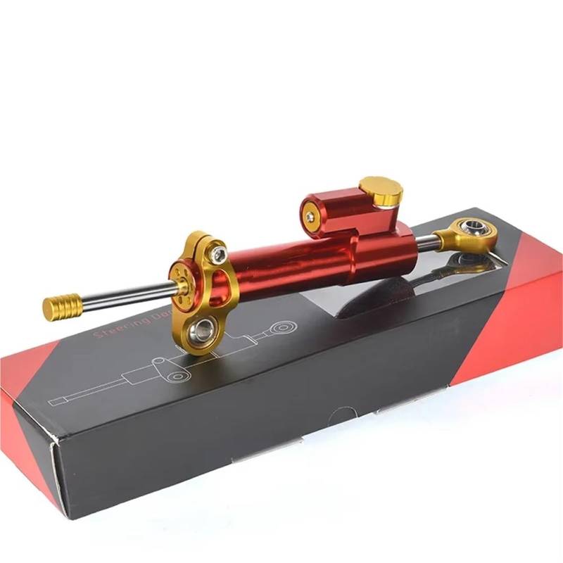 KRFDSV Lenkungsdämpfe Stabilizer Kompatibel Mit Yamaha Für MT09 Für MT-09 2013-2023 Motorrad Einstellbare Lenkung Stabilisieren Dämpfer Control Halterung Montage Kit Zubehör(Red) von KRFDSV