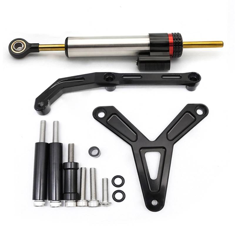 KRFDSV Lenkungsdämpfe Stabilizer Kompatibel Mit Yamaha Für Tracer 900 2021-2024 Carbon Motorrad Stabilisator Lenkungsdämpfer Halterung Montage Kit Motorrad Zubehör(E) von KRFDSV