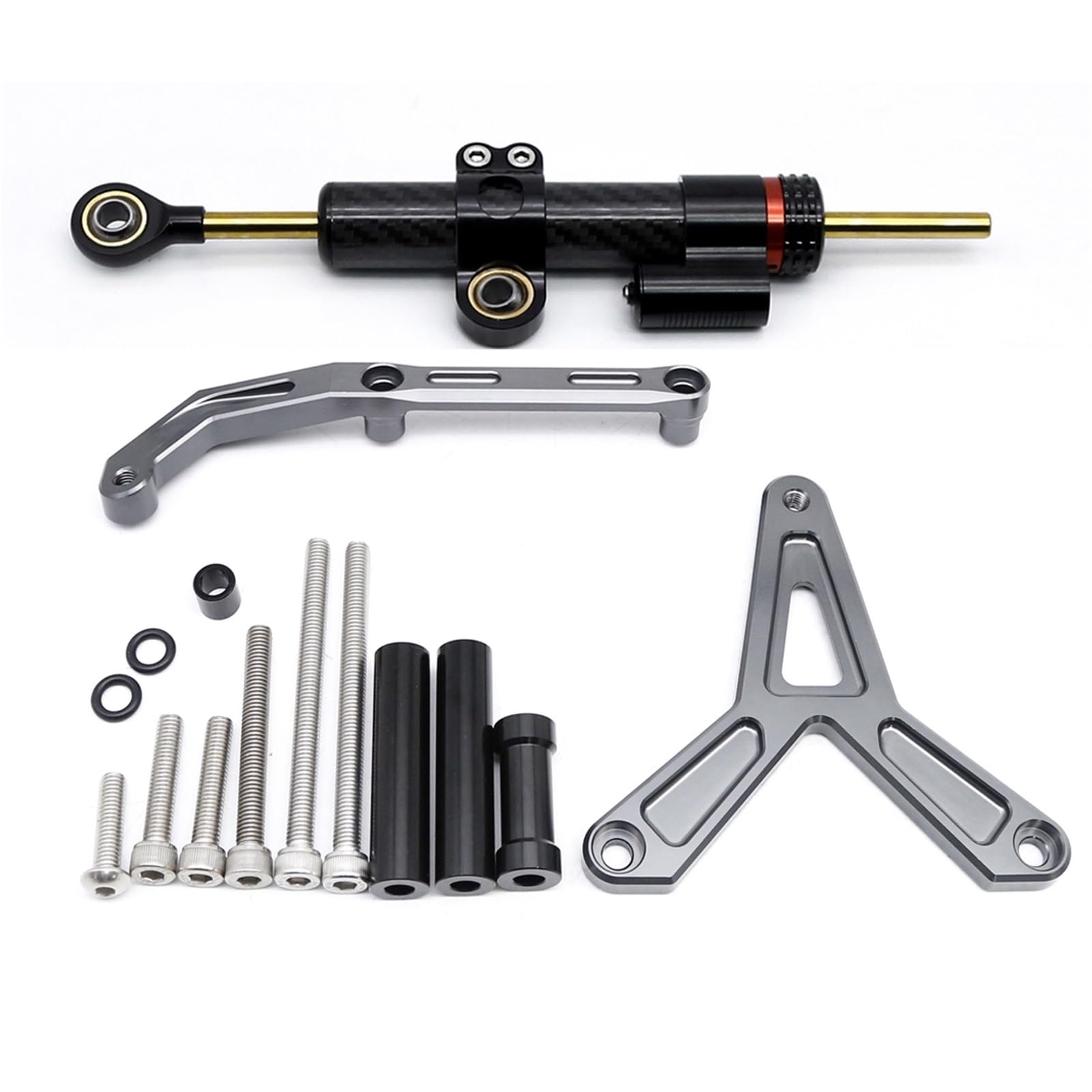 KRFDSV Lenkungsdämpfe Stabilizer Kompatibel Mit Yamaha Für Tracer 900 2021-2024 Carbon Motorrad Stabilisator Lenkungsdämpfer Halterung Montage Kit Motorrad Zubehör(G) von KRFDSV