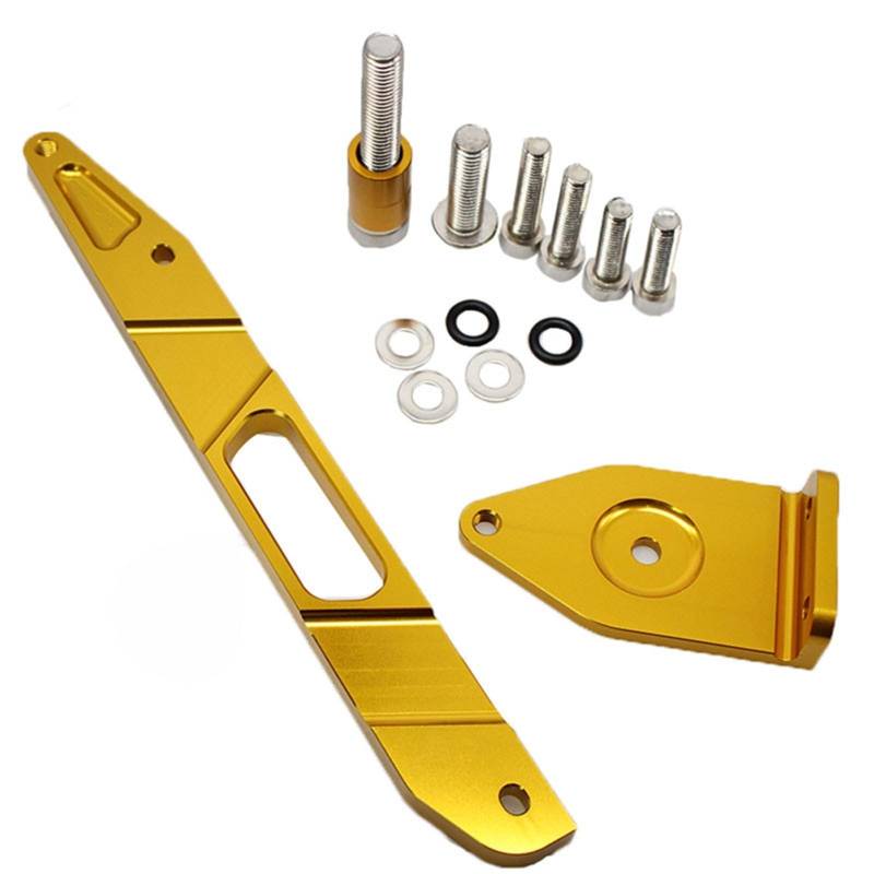 KRFDSV Lenkungsdämpfe Stabilizer Kompatibel Mit Yamaha Für XJR1300 1998-2015 Motorrad Aluminium Lenkungsstabilisator Dämpferhalterung Montagesatz Motorradzubehör(Yellow,B) von KRFDSV