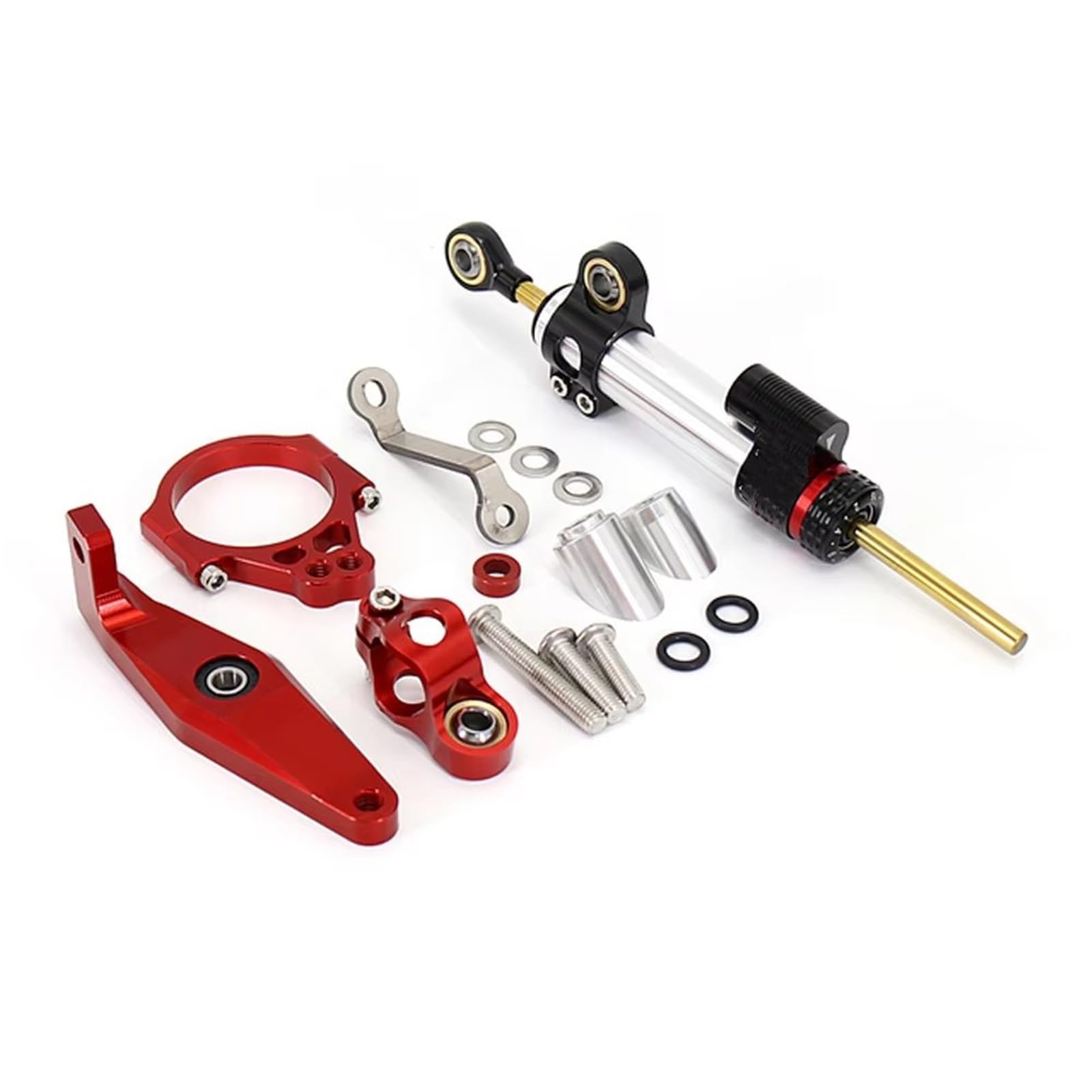 KRFDSV Lenkungsdämpfe Stabilizer Kompatibel Mit Yamaha Für XSR900 2022-2023, Die Motorrad-CNC-Lenkstabilisierungsdämpferhalterung, Montieren Sie Das Motorradzubehör(Red,B) von KRFDSV