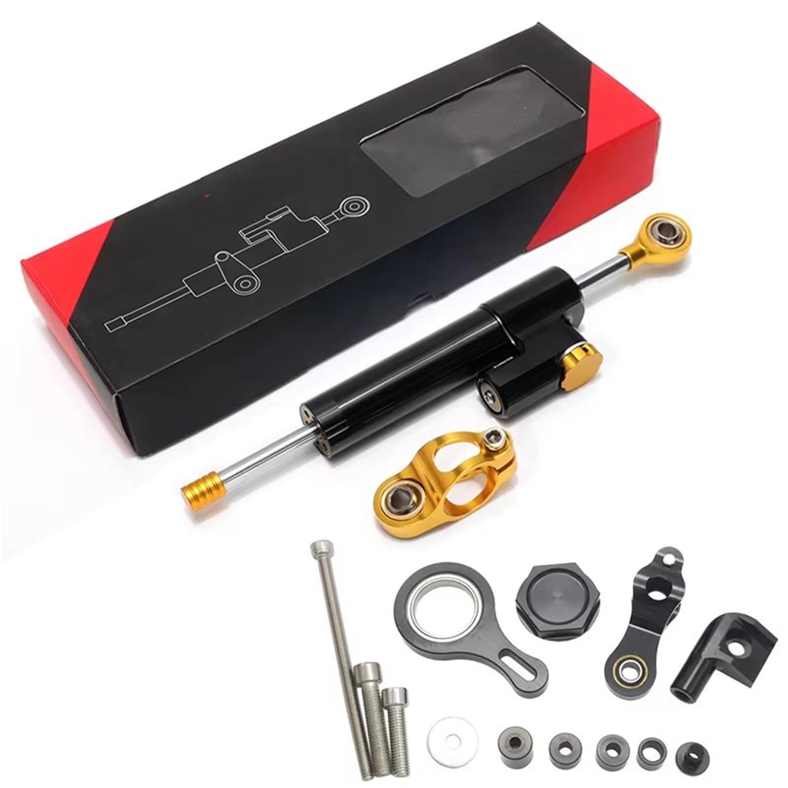 KRFDSV Lenkungsdämpfe Stabilizer Kompatibel Mit Yamaha Für YZF-R1 2002-2016 Das Motorrad-Lenkungsdämpfer-Stabilisator-Montagehalterungs-Kit Moto-Lenkungsdämpfer-Stoßdämpfer(B) von KRFDSV