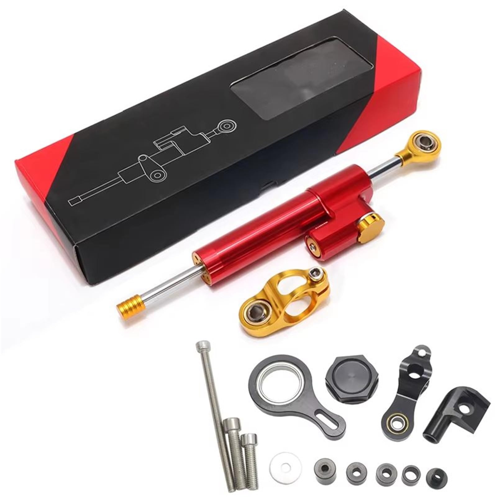 KRFDSV Lenkungsdämpfe Stabilizer Kompatibel Mit Yamaha Für YZF-R1 2002-2016 Das Motorrad-Lenkungsdämpfer-Stabilisator-Montagehalterungs-Kit Moto-Lenkungsdämpfer-Stoßdämpfer(D) von KRFDSV