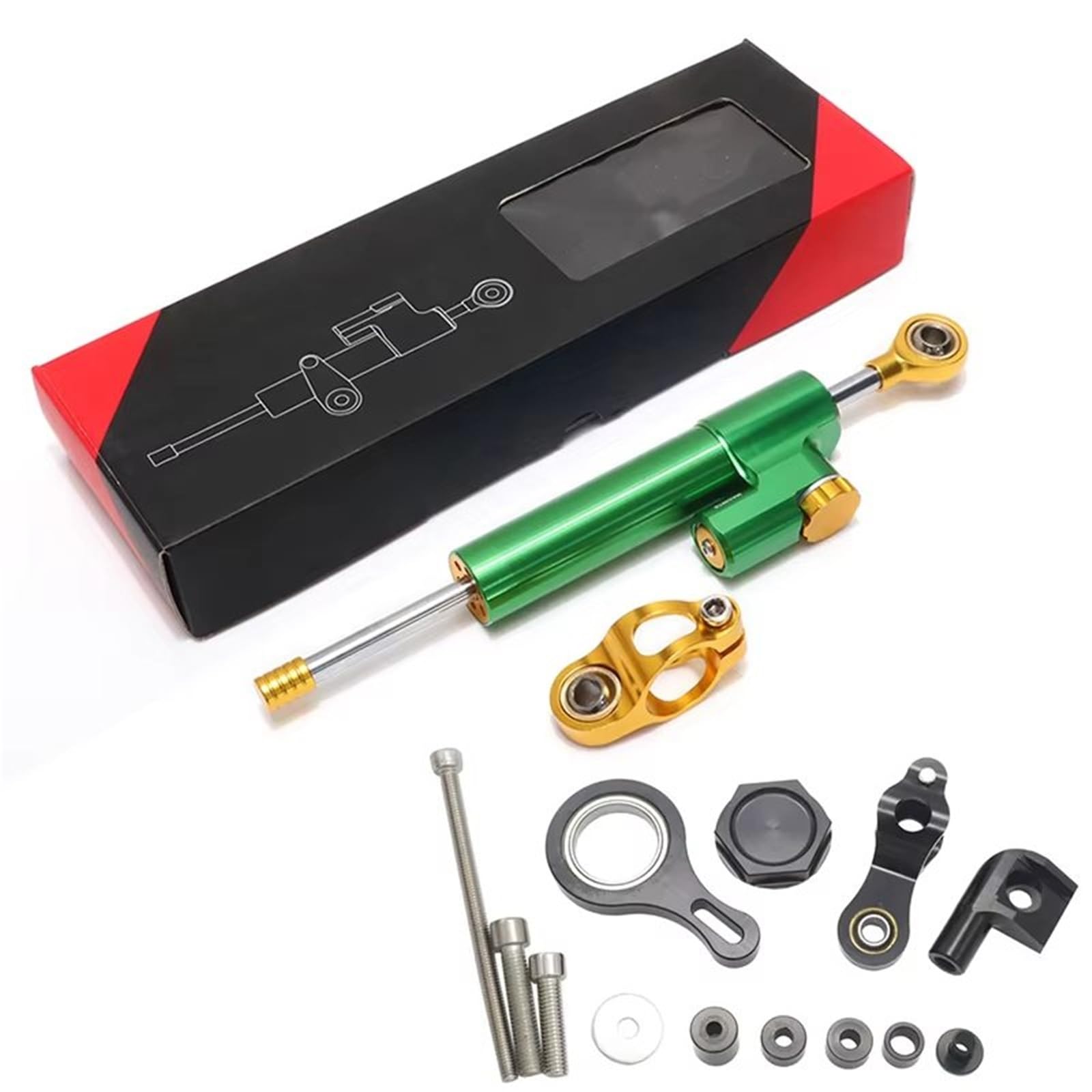 KRFDSV Lenkungsdämpfe Stabilizer Kompatibel Mit Yamaha Für YZF-R1 2002-2016 Das Motorrad-Lenkungsdämpfer-Stabilisator-Montagehalterungs-Kit Moto-Lenkungsdämpfer-Stoßdämpfer(E) von KRFDSV