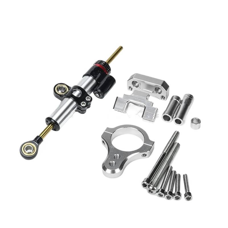 KRFDSV Lenkungsdämpfe Stabilizer Kompatibel Mit Yamaha Für YZF-R3 2013 2014 2015 2016 Moto Lenkungsdämpfer Stoßdämpfer Motorrad Absorber Stabilisator Motorrad Zubehör(Silver,B) von KRFDSV