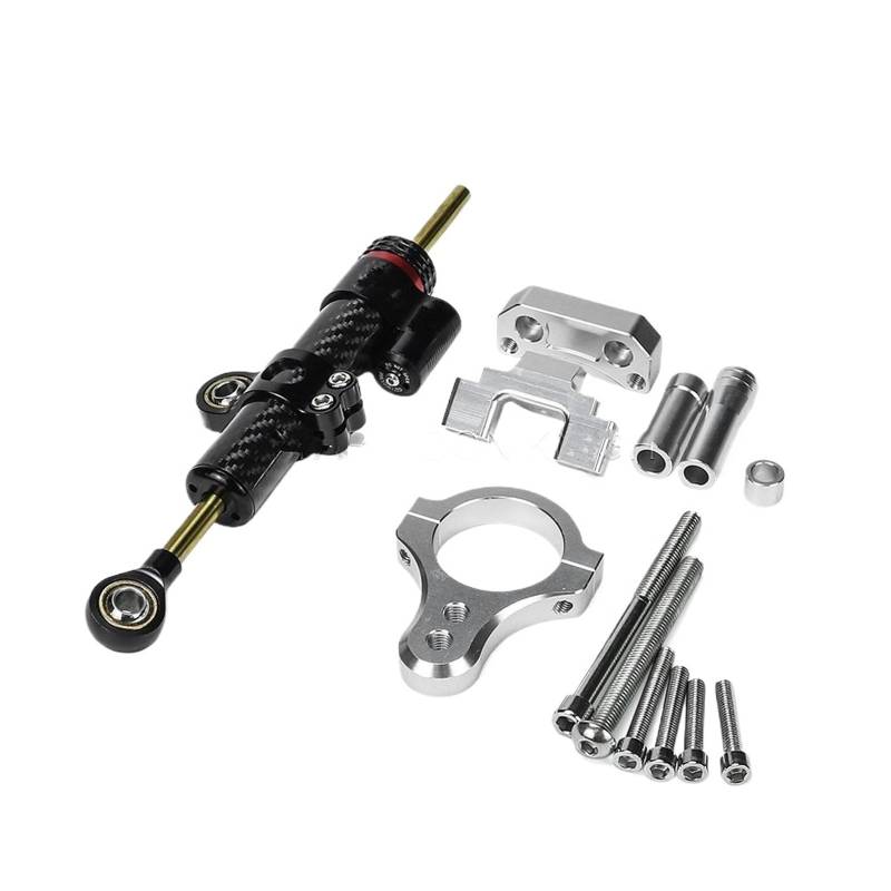 KRFDSV Lenkungsdämpfe Stabilizer Kompatibel Mit Yamaha Für YZF-R3 2013 2014 2015 2016 Moto Lenkungsdämpfer Stoßdämpfer Motorrad Absorber Stabilisator Motorrad Zubehör(Silver,C) von KRFDSV