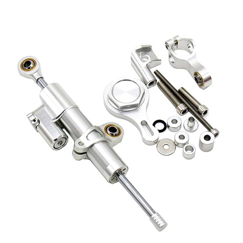 KRFDSV Lenkungsdämpfe Stabilizer Kompatibel Mit Yamaha Für YZF-R6 2006-2020 Richtungslenkungsdämpfer Motorrad-Stoßdämpferzubehör Dämpferhalterungs-Unterstützungssatz(Silver) von KRFDSV