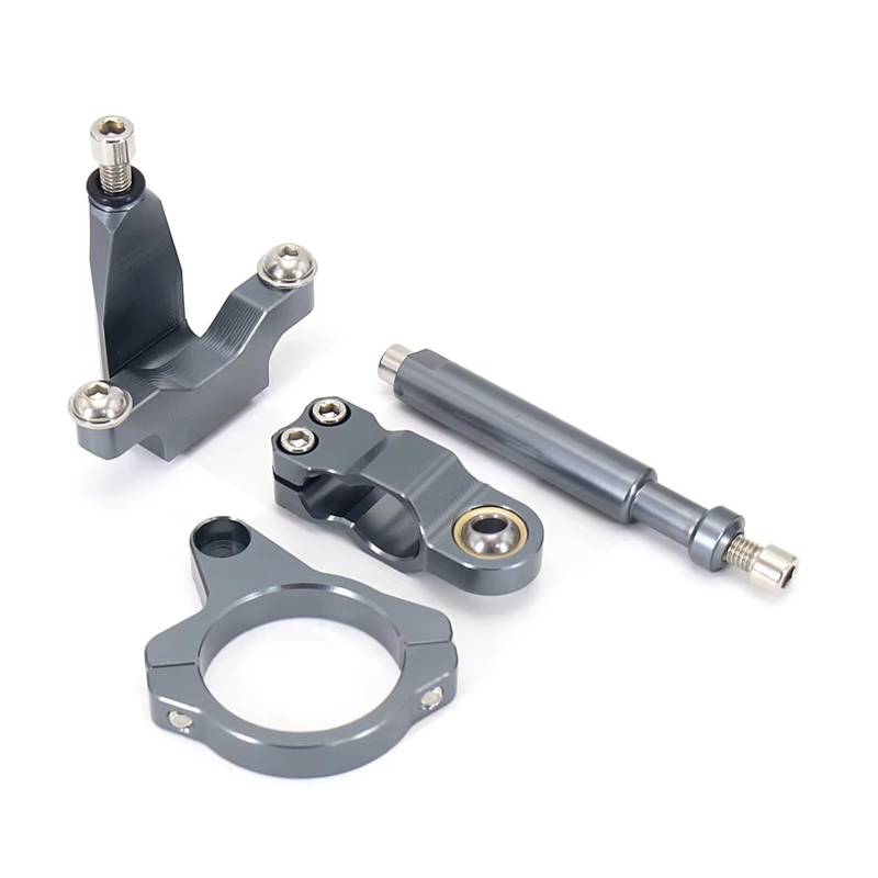 KRFDSV Lenkungsdämpfe Stabilizer Kompatibel Mit Yamaha Für YZF R7 2021 2022 2023 Motorradzubehör Lenkungsdämpferstabilisator Und Halterungsmontagesatz Dämpferstoß(Silver,A) von KRFDSV